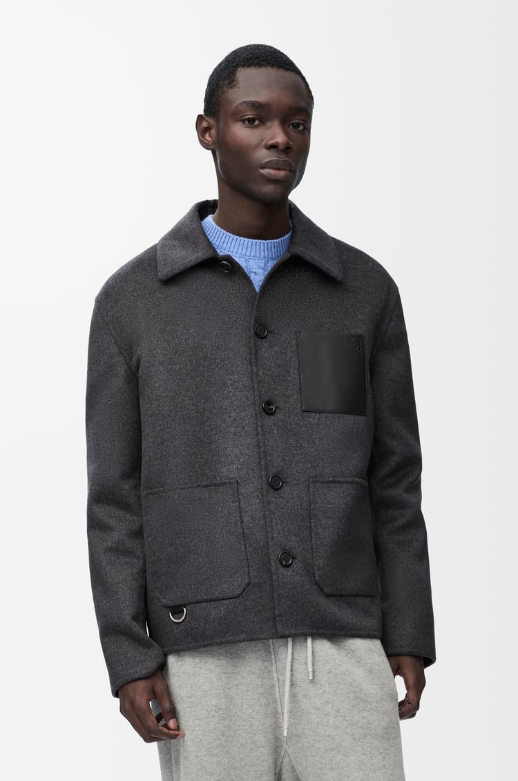 LOEWE Workwear jacket in wool and cashmere Charcoal Melange