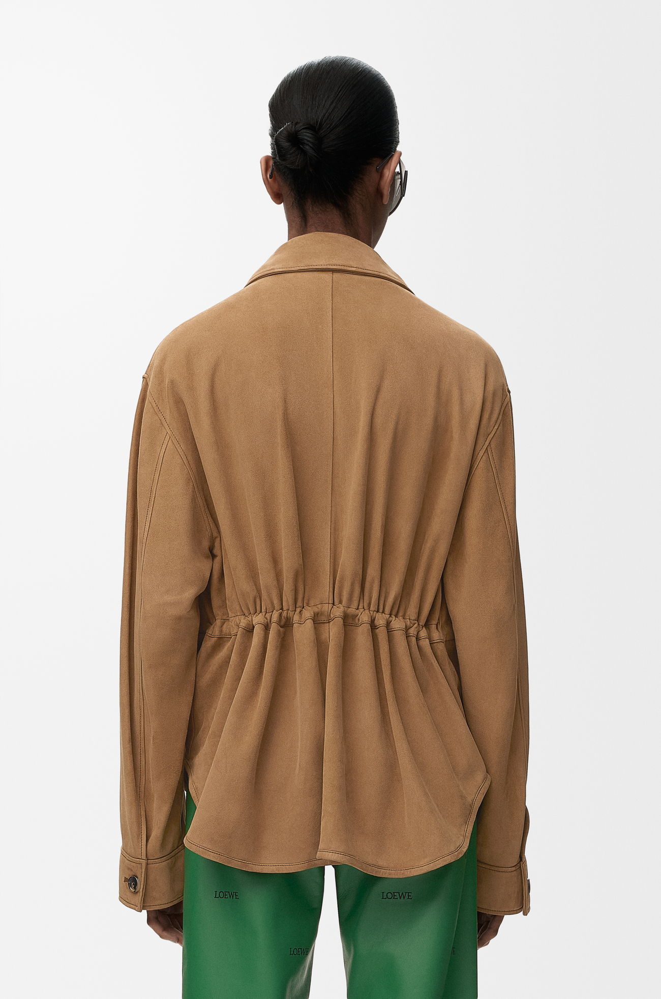 LOEWE Chaqueta Workwear en ante de piel de cabra Marrón Claro