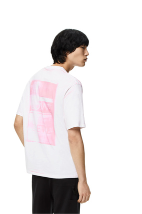 LOEWE 棉質影印 Anagram T 恤 白色/粉紅色 plp_rd