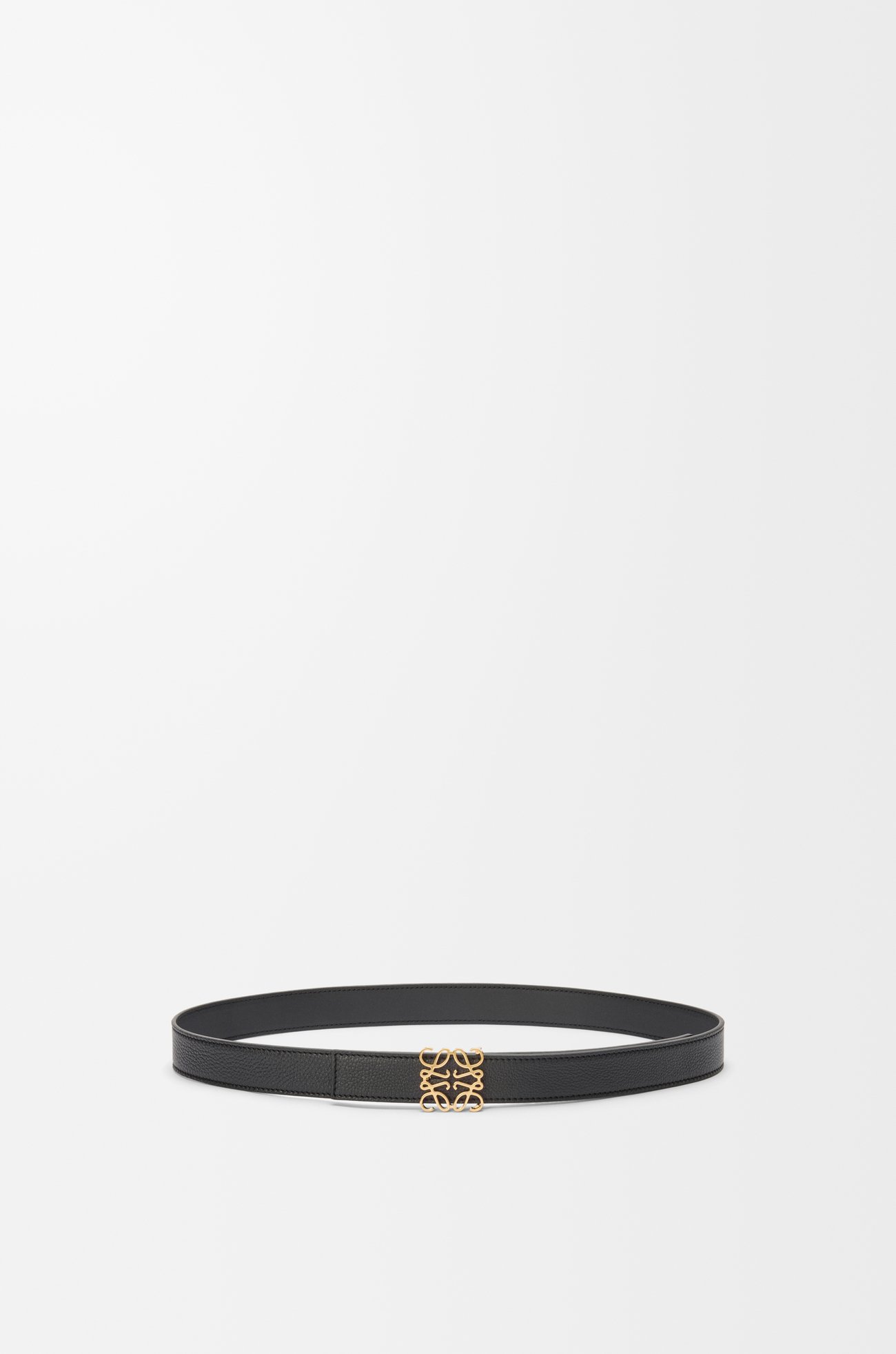 LOEWE Cinturón reversible Anagram en piel de ternera Negro/Dorado