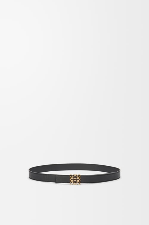 LOEWE Reversible Anagram belt in supple grained calfskin Black/Gold