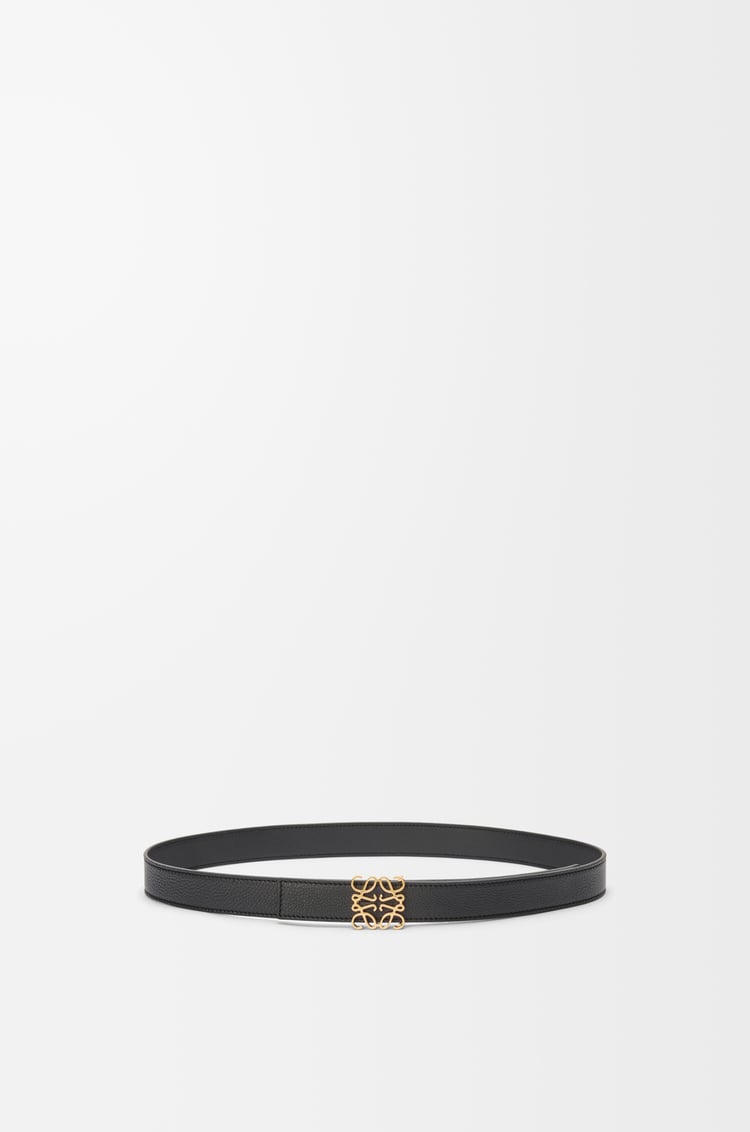 LOEWE Reversible Anagram belt in supple grained calfskin Black/Gold