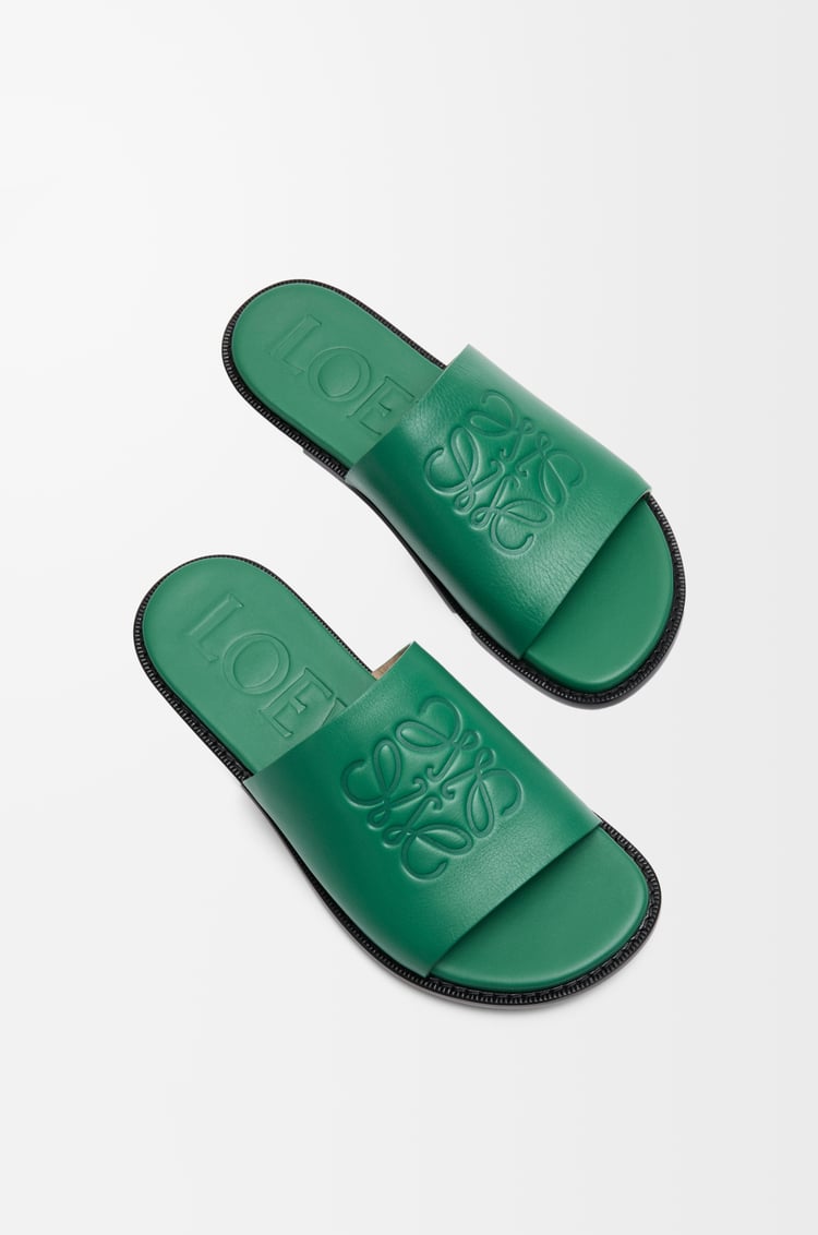 LOEWE Sandalia Flex Anagram en piel de ternera Verde