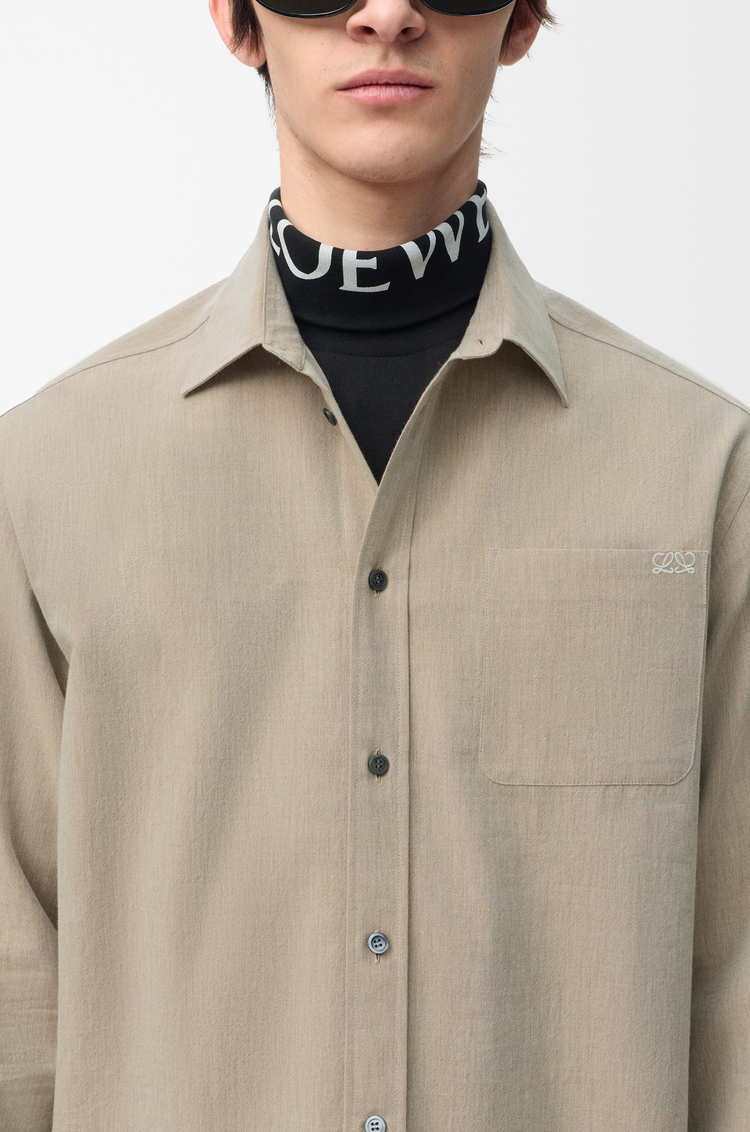 LOEWE Shirt in wool and cotton Beige