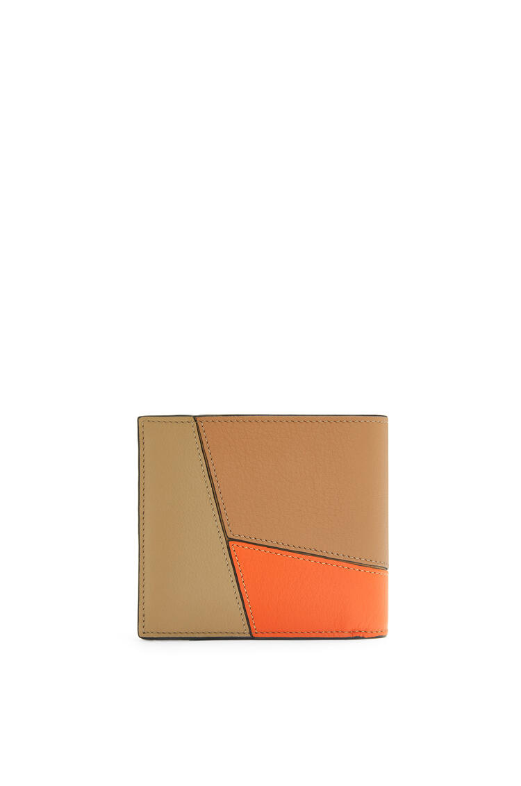 LOEWE Puzzle bifold wallet in classic calfskin Warm Desert/Orange