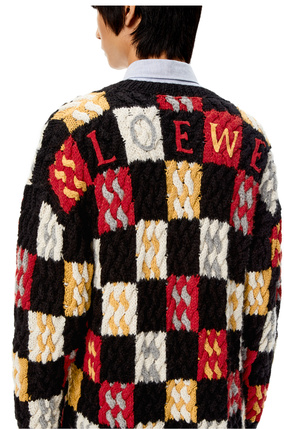 LOEWE Patchwork cardigan in wool and alpaca Black/Multicolor plp_rd