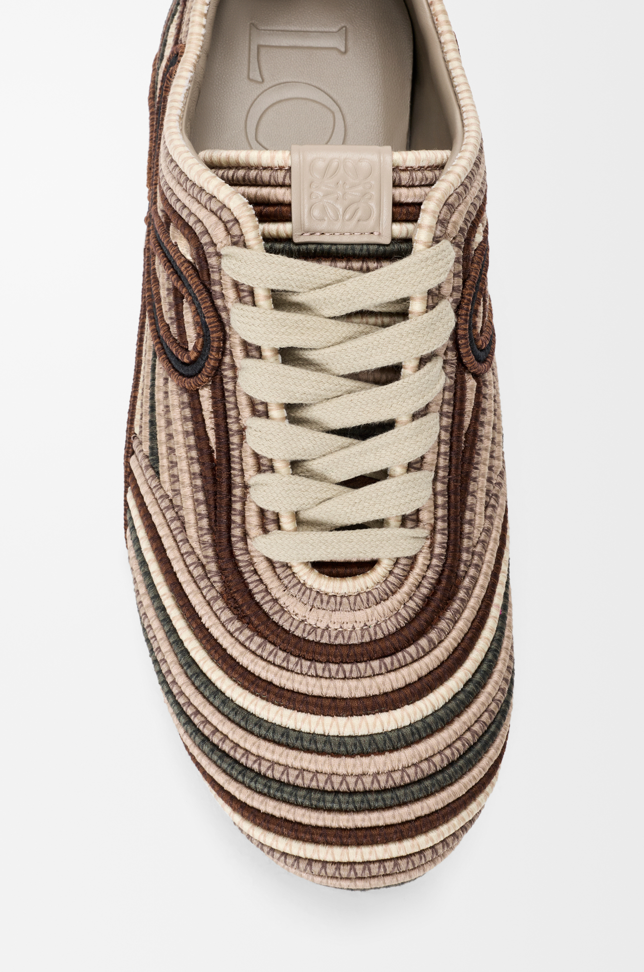 LOEWE Yago sneaker in embroidered canvas Brown Multitone