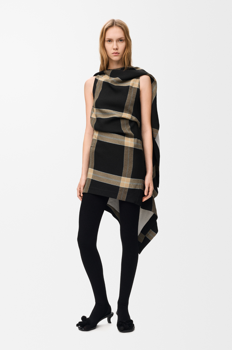 LOEWE Vestido en viscosa elástica Negro/Beige
