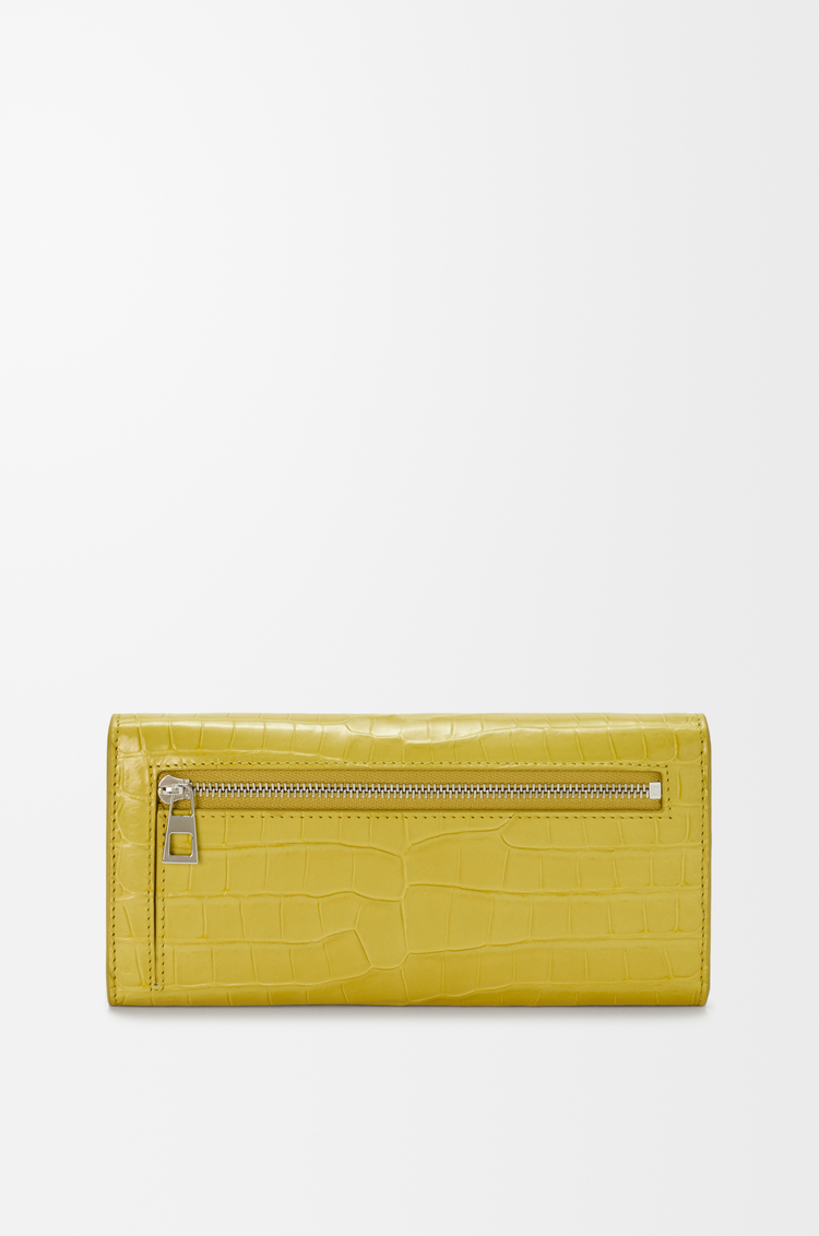 LOEWE Portafoglio Anagram con catena in pelle di coccodrillo lucida Quarzo Citrino