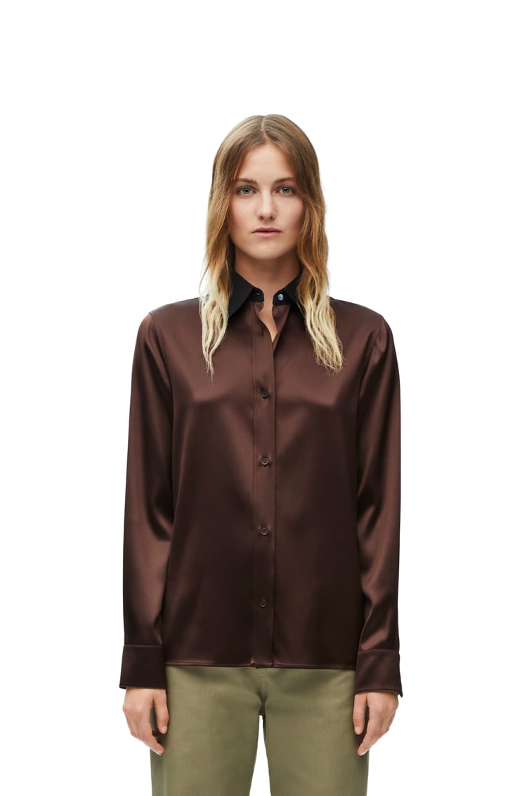 LOEWE Shirt in silk Chocolate