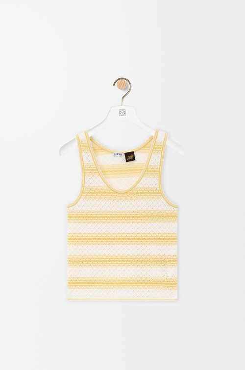 LOEWE Top en mezcla de algodón Blanco/Amarillo