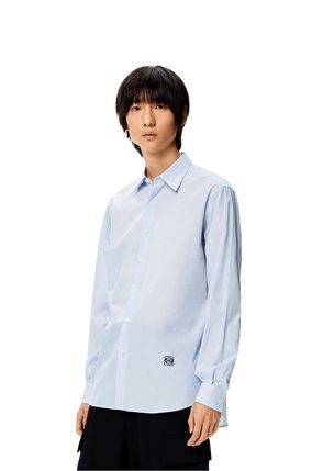 LOEWE 棉质拼布条纹衬衫 淡蓝色/白色 plp_rd