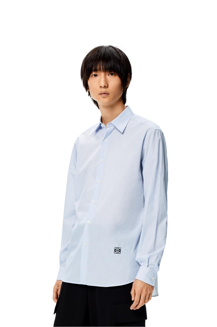 LOEWE 棉質拼接條紋襯衫 淺藍/白色 pdp_rd