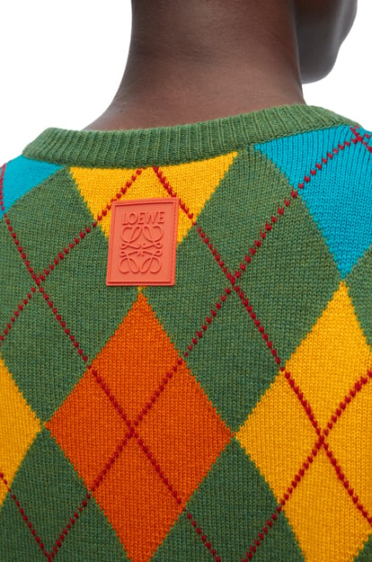 LOEWE Jersey de rombos en lana Verde/Multicolor plp_rd