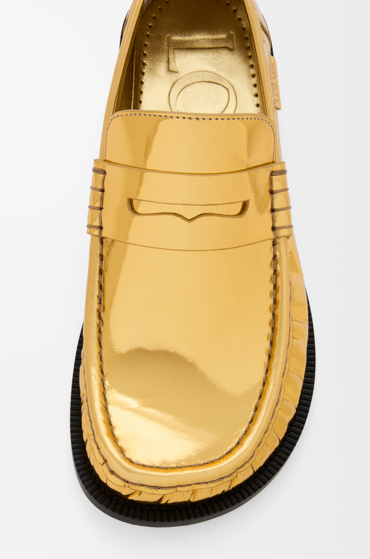 LOEWE Campo loafer in metallic calfskin Gold