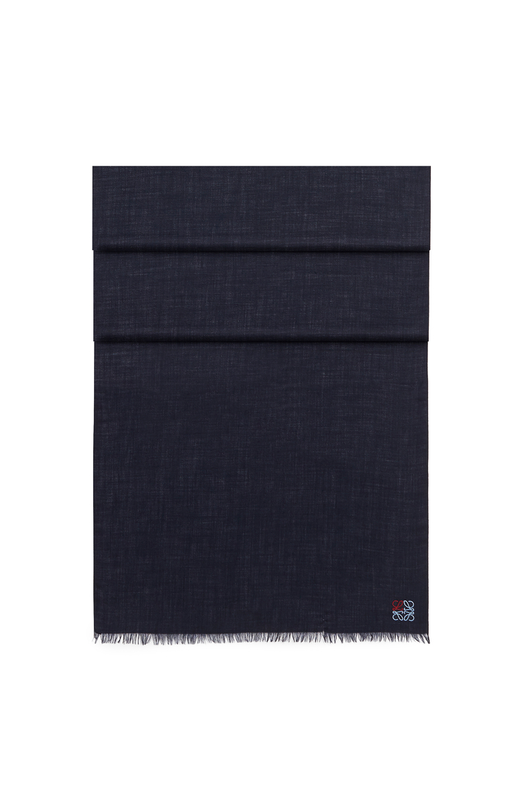 LOEWE LOEWE Anagram scarf in cashmere Navy Blue