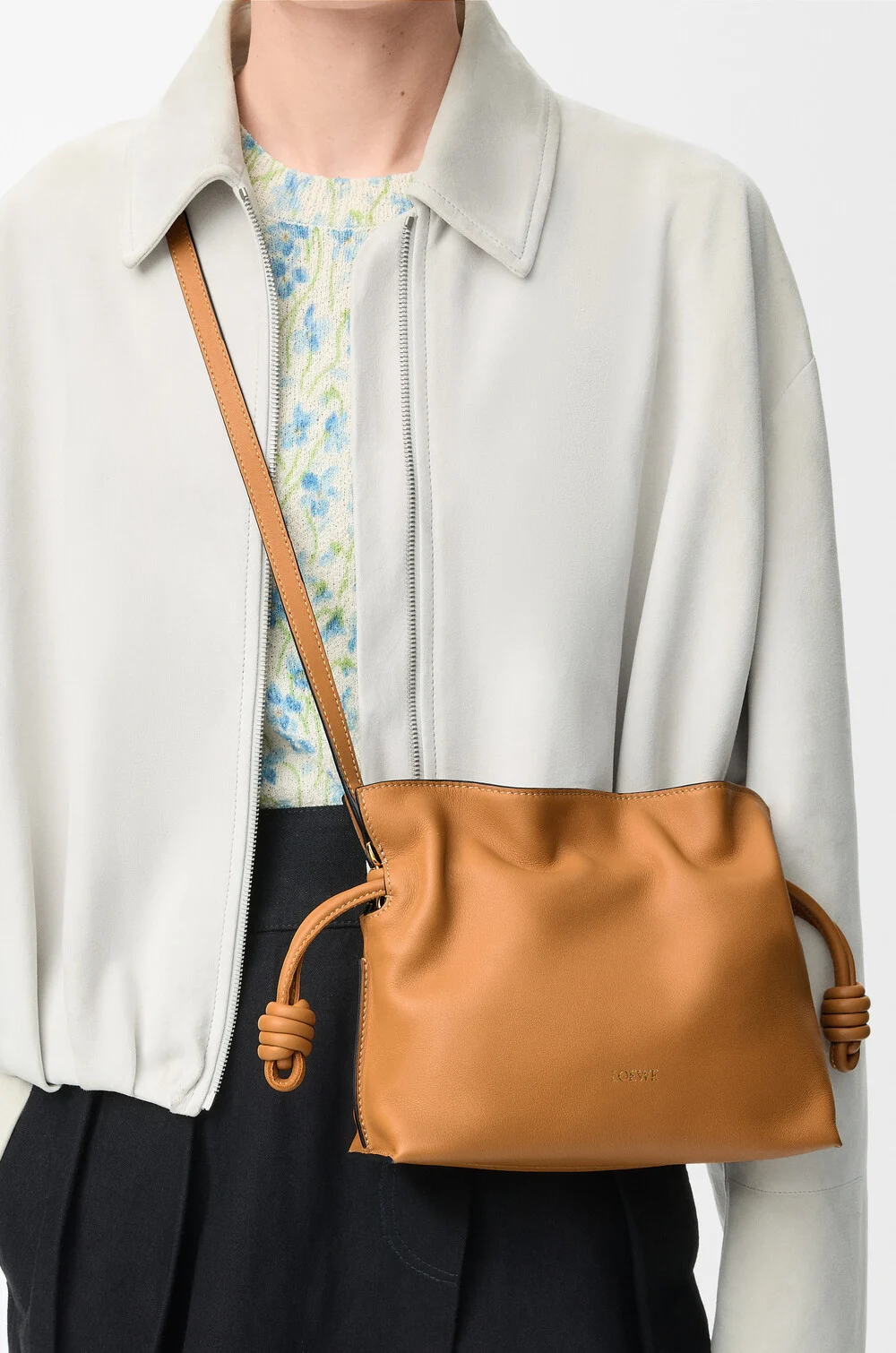 Mini Flamenco clutch in nappa calfskin Beige LOEWE