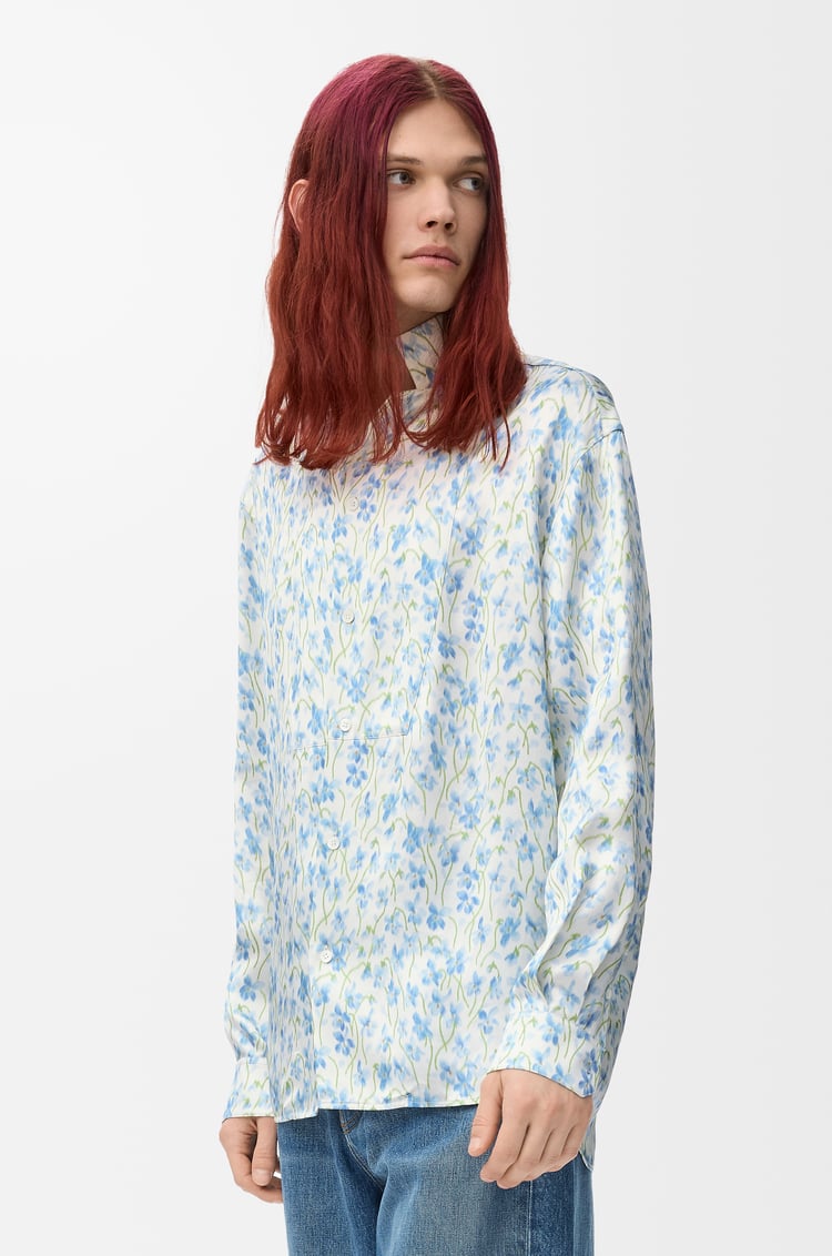 LOEWE Shirt in viscose White/Blue