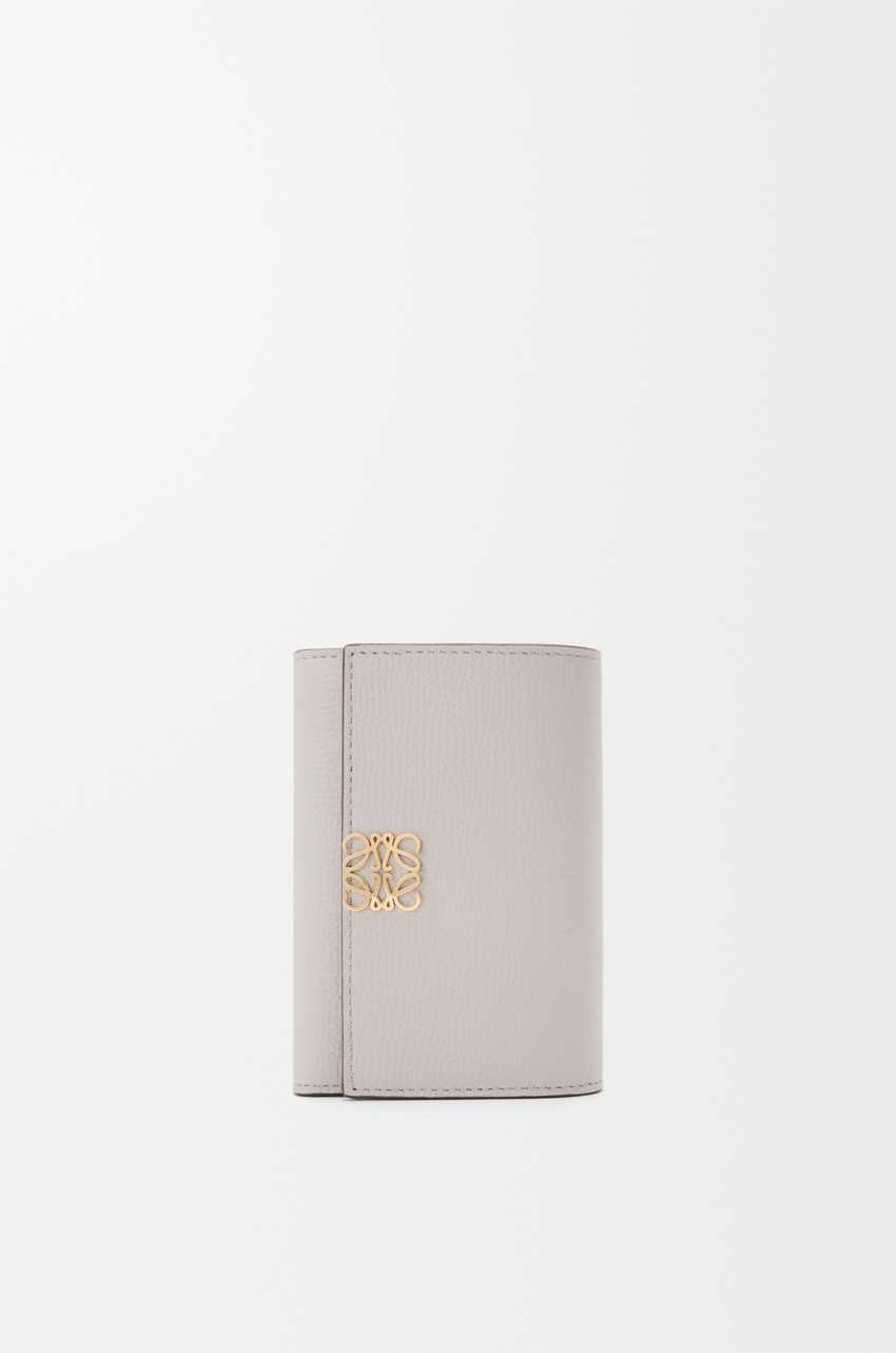 Anagram small vertical wallet in pebble grained calfskin