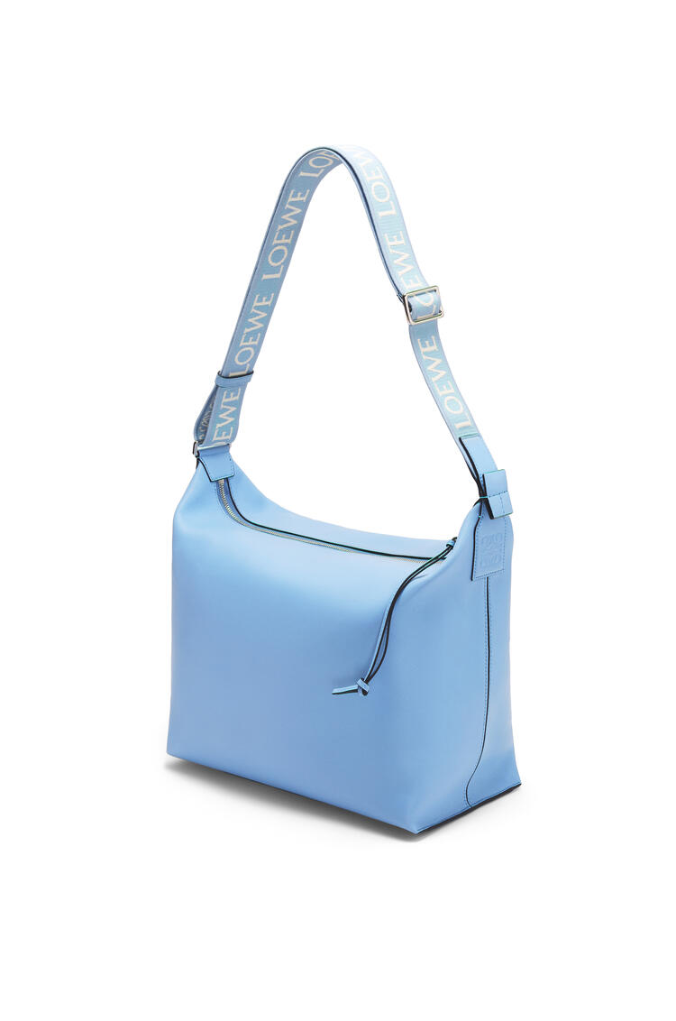 LOEWE Cubi Crossbody bag in supple smooth calfskin and jacquard Olympic Blue