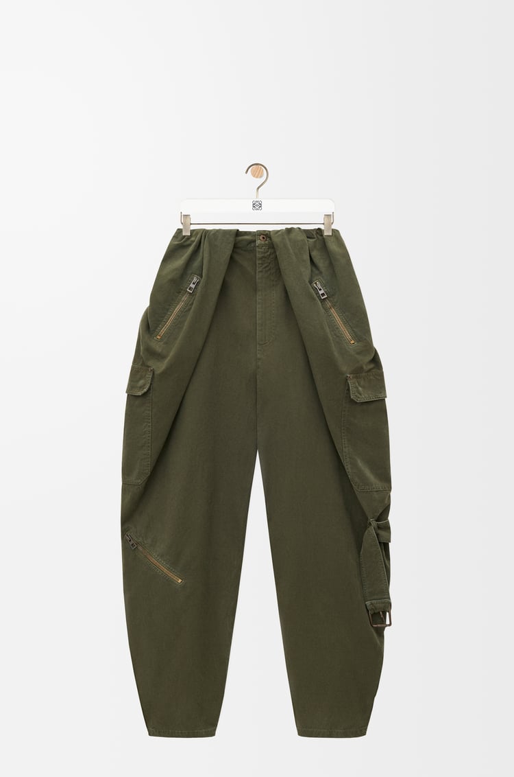 LOEWE Balloon cargo trousers in cotton Deep Olive