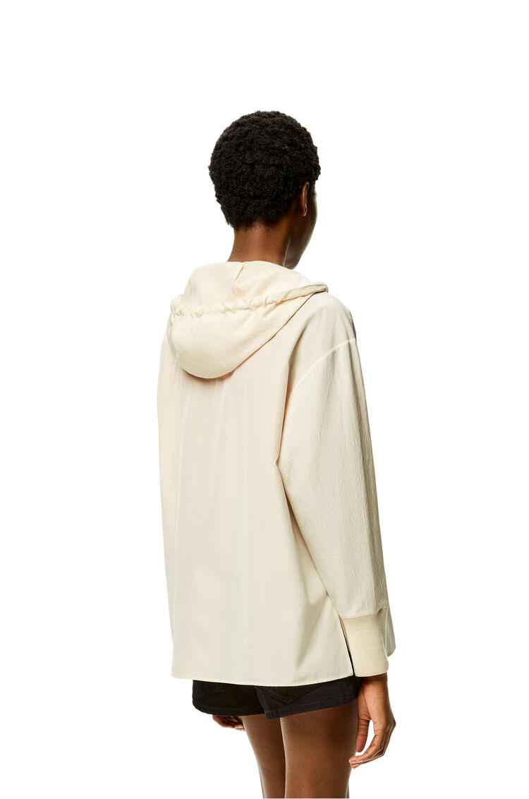 LOEWE Anagram jacquard hooded shirt in silk and cotton Ivory pdp_rd