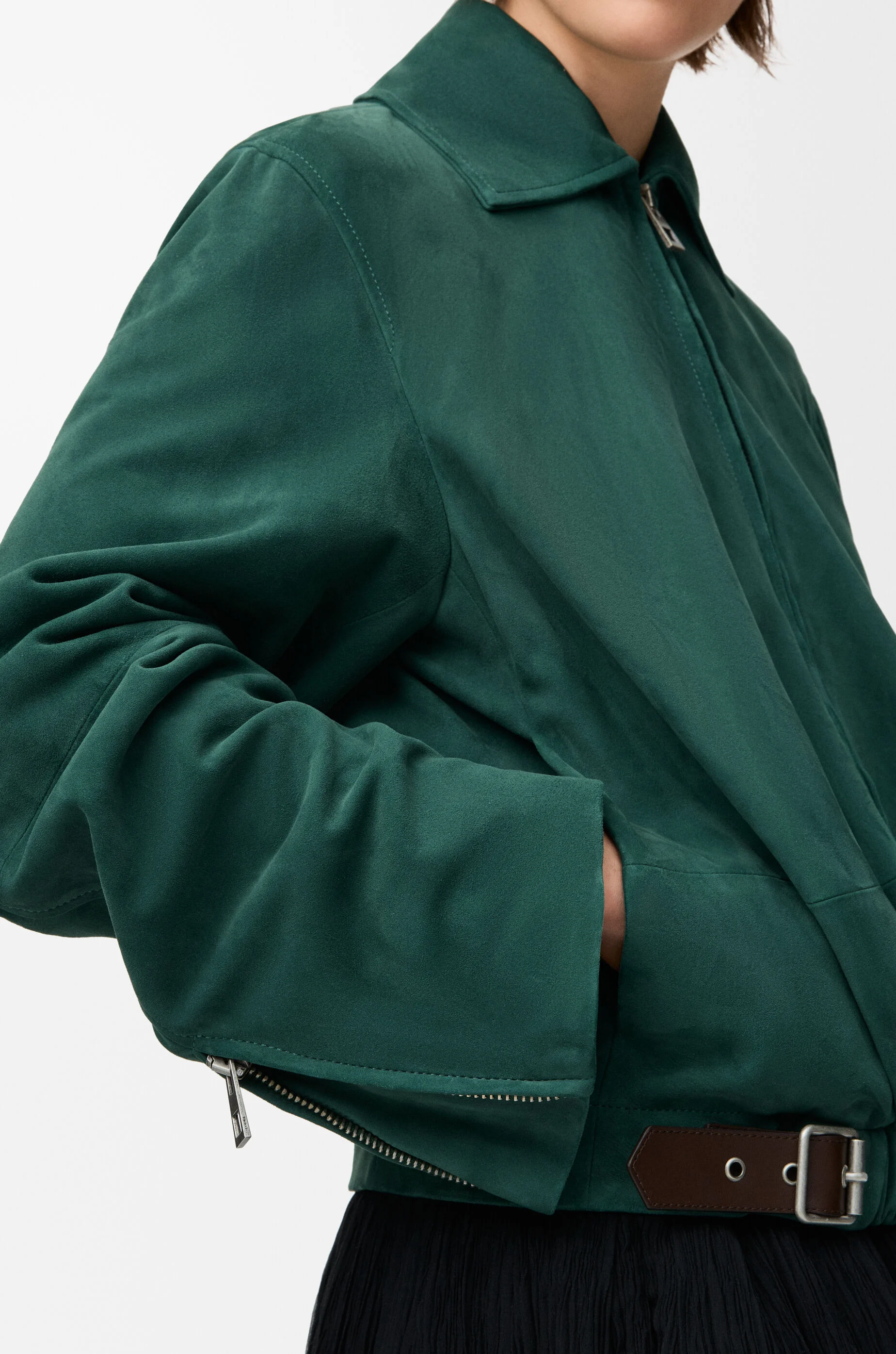 希少　Loewe ノーカラージャケット　ベルト　スエード　ミドル丈　スペイン製 希少 Loewe ノーカラージャケット ベルト スエード ミドル丈 スペイン