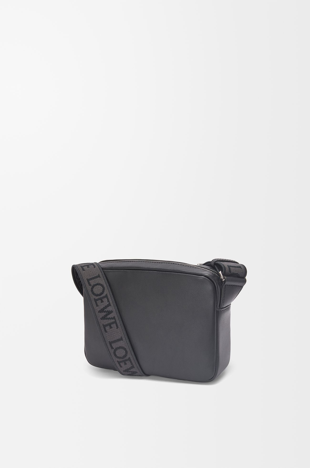 LOEWE XS Military messenger bag in supple smooth calfskin and jacquard Black plp_rd