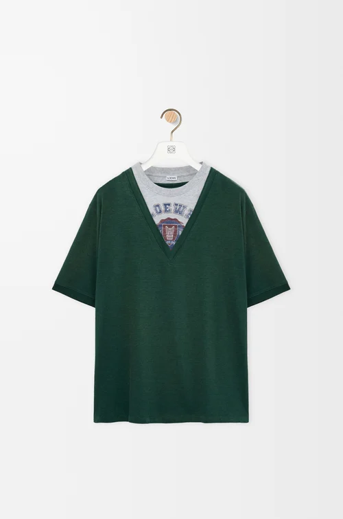 LOEWE ルーズフィット Tシャツ（コットンブレンド） green/grey
