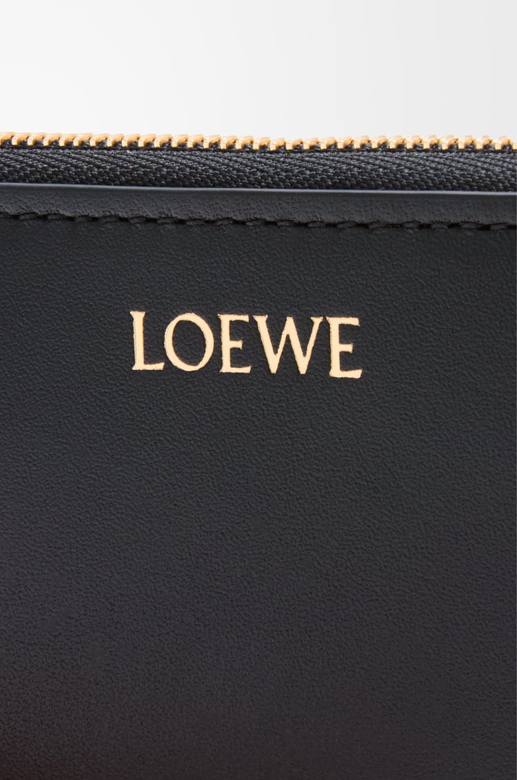 LOEWE Zipped coin purse in shiny nappa calfskin Black/Bright Orange