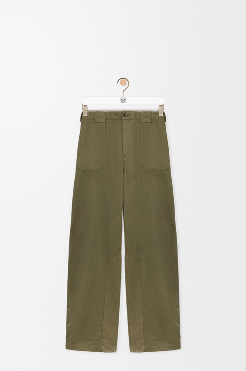 LOEWE 棉质长裤 卡其绿色