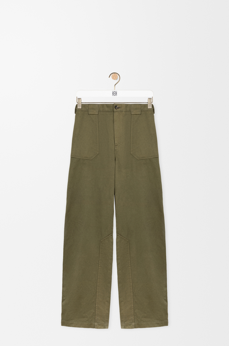 LOEWE 棉质长裤 卡其绿色