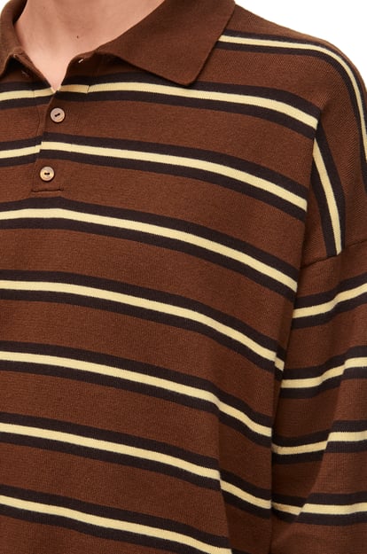 LOEWE Polo sweater in cotton Beige/Brown plp_rd