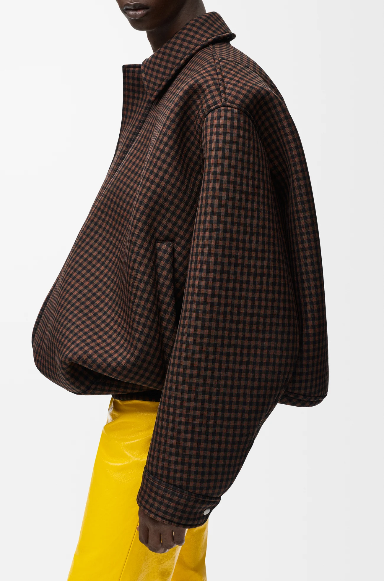 LOEWE Veste à coulisse en laine Marron/Noir