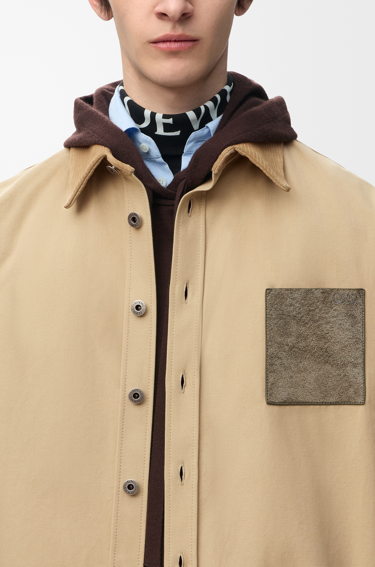 LOEWE Overshirt in cotton canvas Beige