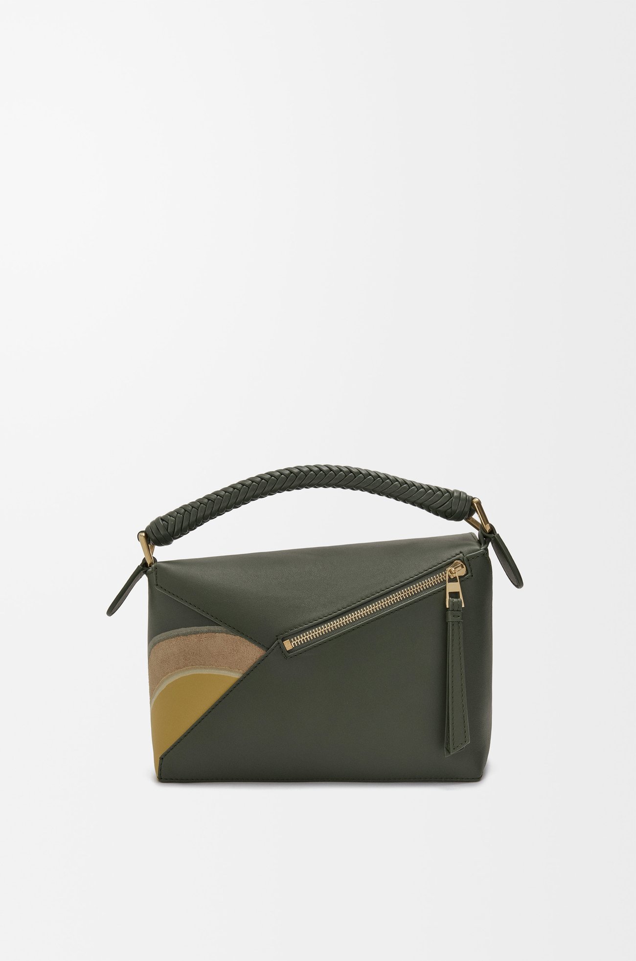LOEWE Small Puzzle Edge bag in nappa calfskin Bottle Green/Ochre