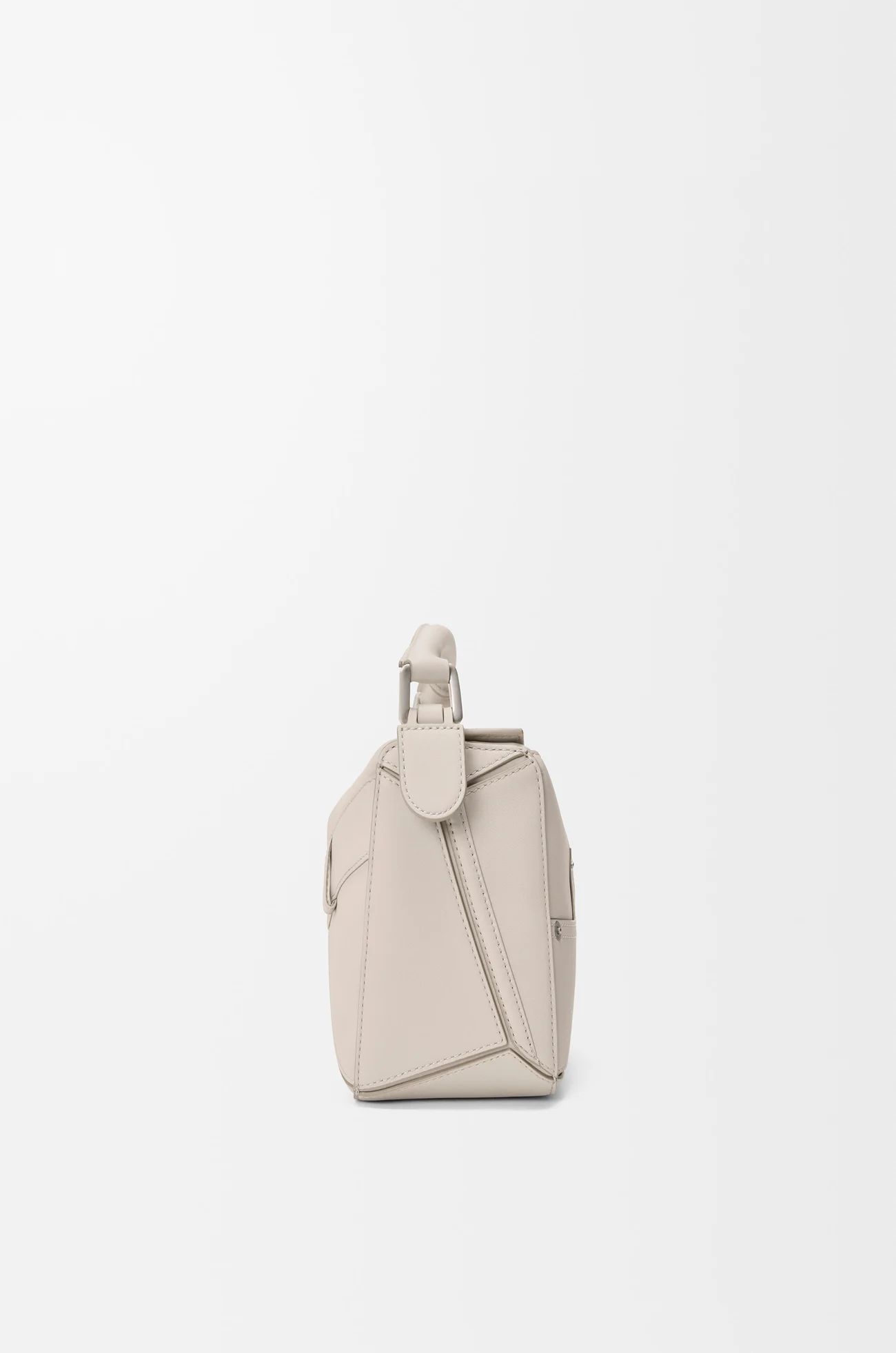 LOEWE Borsa Puzzle piccola Panta in pelle di vitello lucida Light Ghost