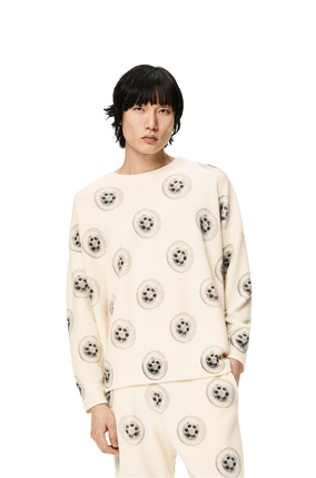 LOEWE Sinkhole printed sweater in wool Soft White