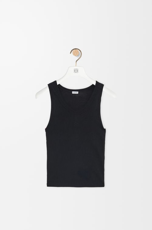 LOEWE Anagram tank top in silk Black