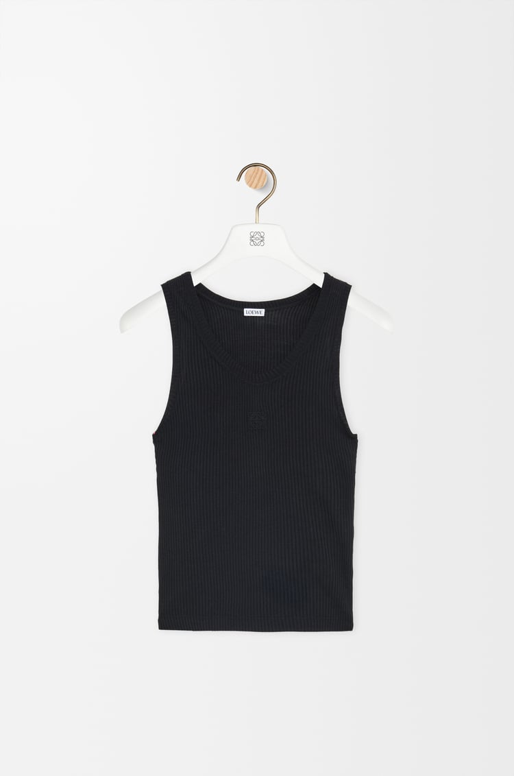 LOEWE Débardeur Anagram en soie Noir
