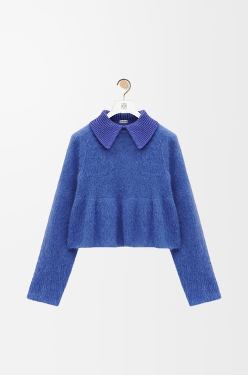 LOEWE ポロ セーター（モヘアブレンド） ブルー