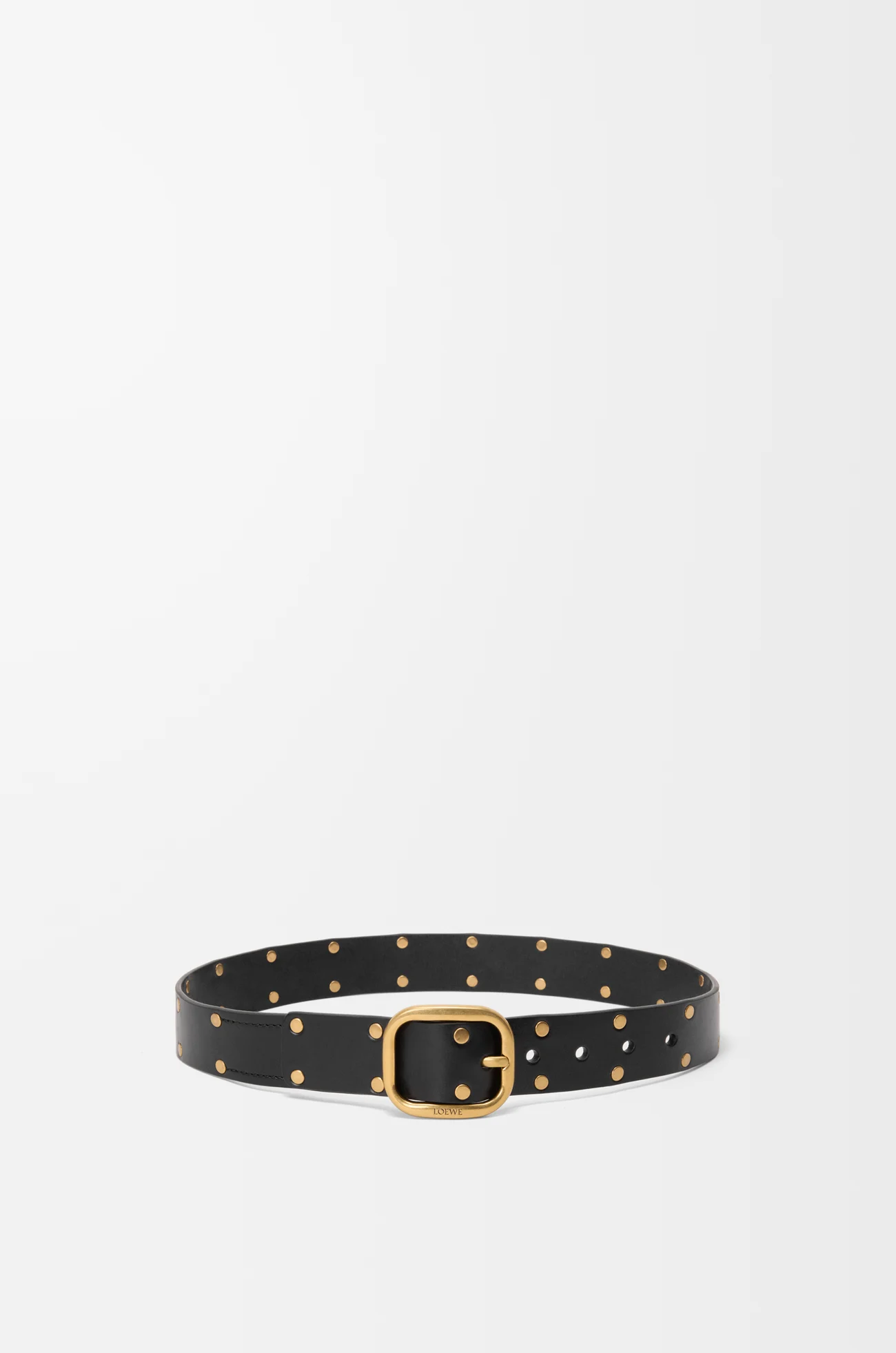 LOEWE Rounded soft belt in classic calfskin Black/Gold