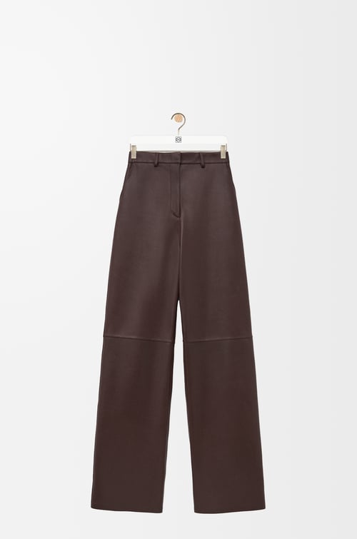 LOEWE Trousers in nappa lambskin Chocolate Brown