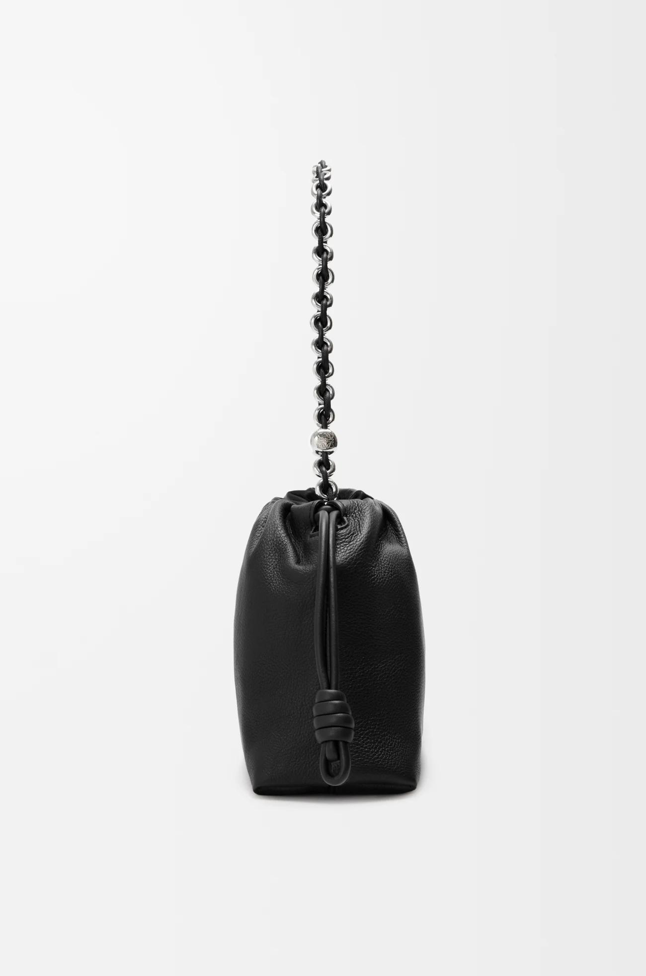 LOEWE Borsa Flamenco Purse media in pelle di vitello granata sottile Nero