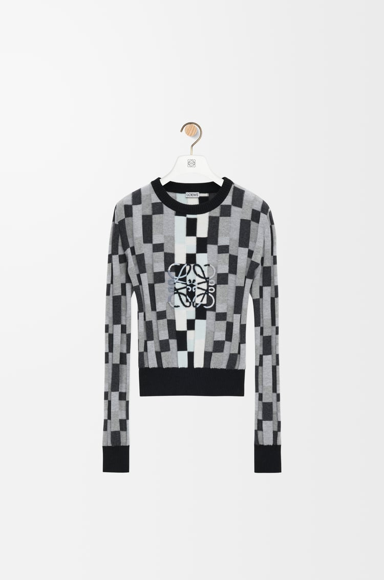 LOEWE Pull Anagram en coton Gris/Gris Clair