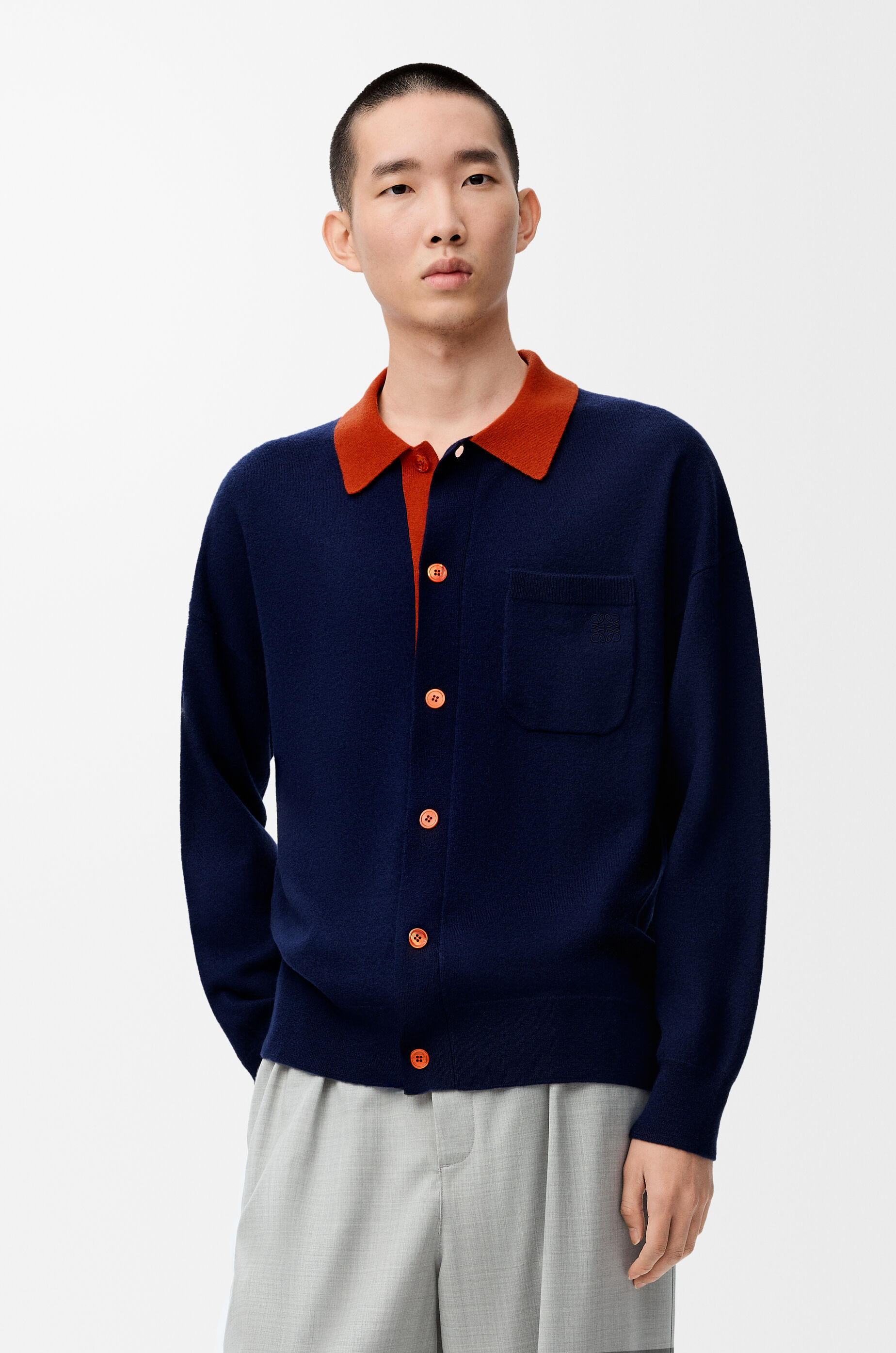 【COOR】 MERINO WOOL POLO CARDIGAN/追跡付 MERINO WOOL-BLEND POLO CARDIGAN - RED | COS