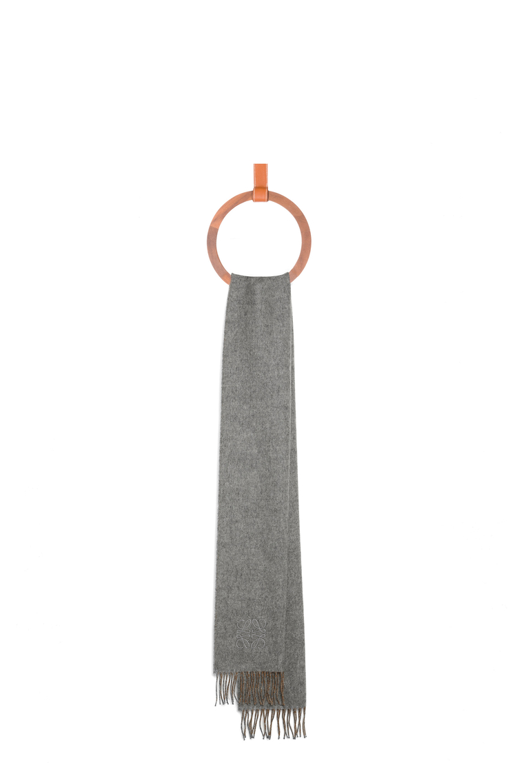 LOEWE バイカラー スカーフ（ウール&カシミヤ） Brown/Grey