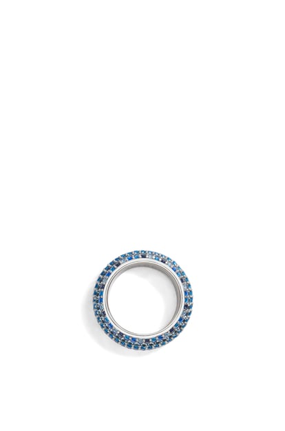 LOEWE Large Pavé ring in sterling silver and crystals 銀色/藍色 plp_rd