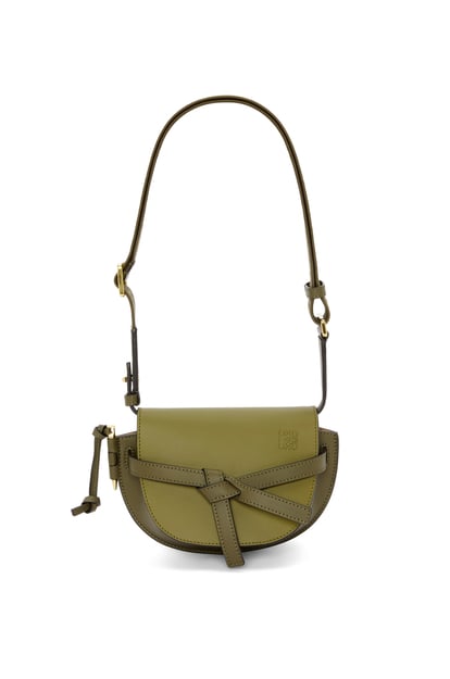 LOEWE Mini Gate Dual bag in soft calfskin and jacquard Olive Green/Khaki Green plp_rd
