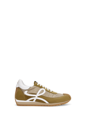 LOEWE Flow Runner in nylon and suede Linen/White